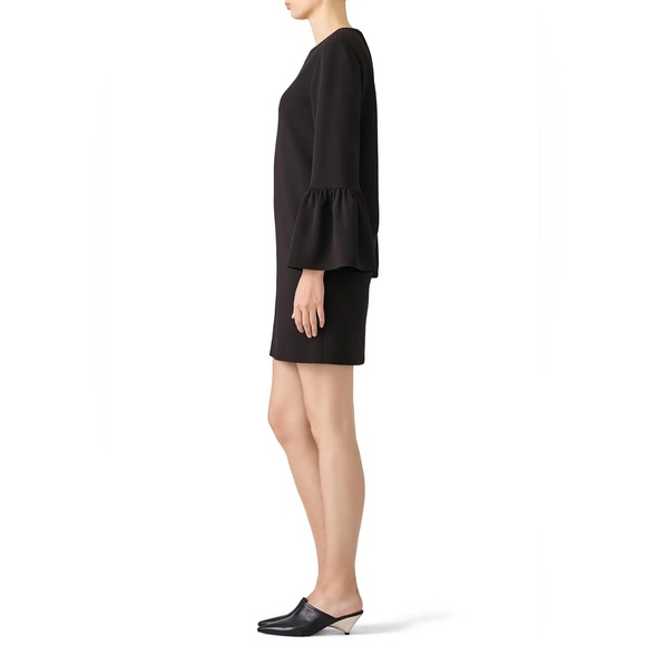 Tibi $395 Black Crepe Structured Dress Size 2 Bell Sleeve Shift Work LBD Mod - Picture 4 of 11